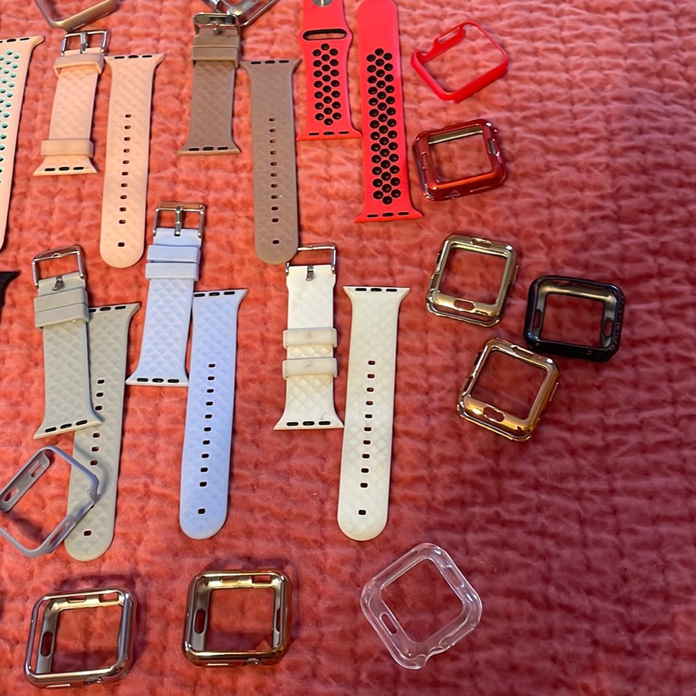 13 Apple Watch band lot with 20 covers, fits 38mm Apple Watch